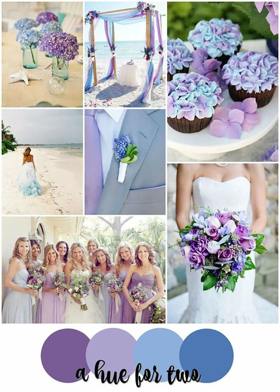 Colori di tendenza matrimonio blu e viola