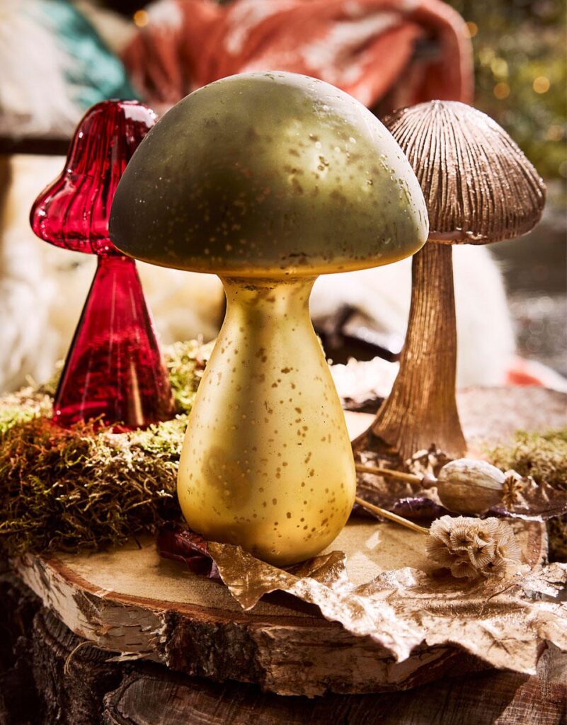 funghi decoro natalizio